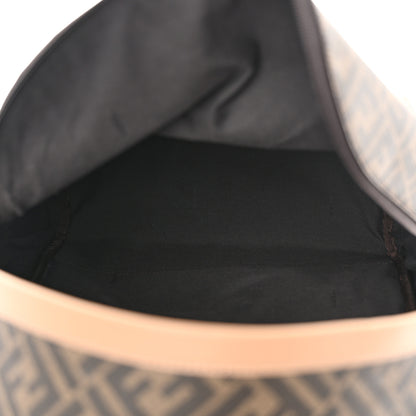 Fendi Glazed Fabric Vitello King FF 1974 Diagonal Medium Chiodo Backpack Tobacco Moro Sand Black 4 of 11