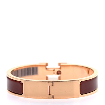 Hermes Enamel Narrow Clic Clac H Bracelet PM Acajou 3 of 4
