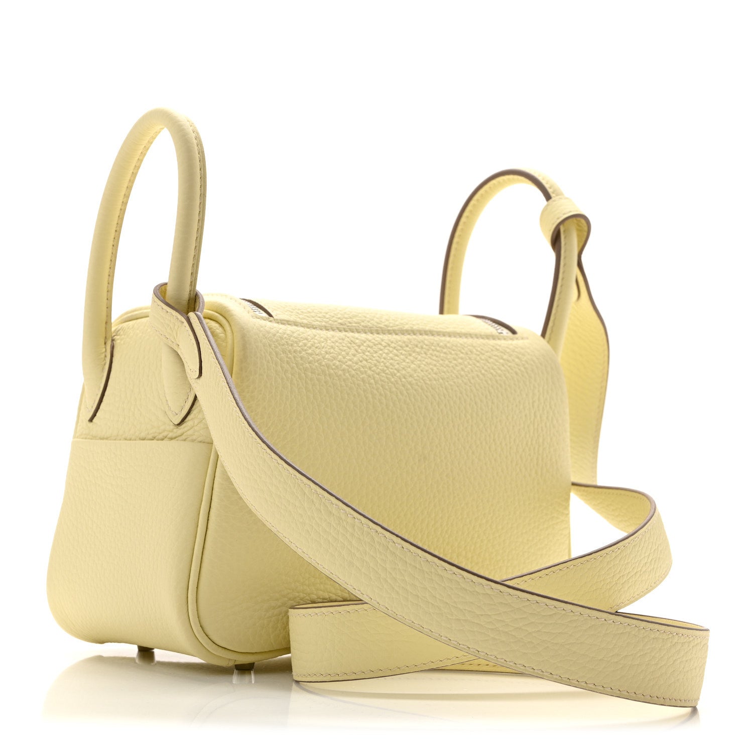 Hermes Taurillon Clemence Mini Lindy 20 Jaune Milton 3 of 12