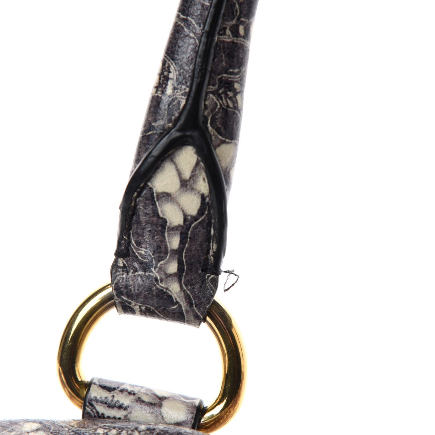 Cervo Lux Print Lace Bauletto Bag Talco