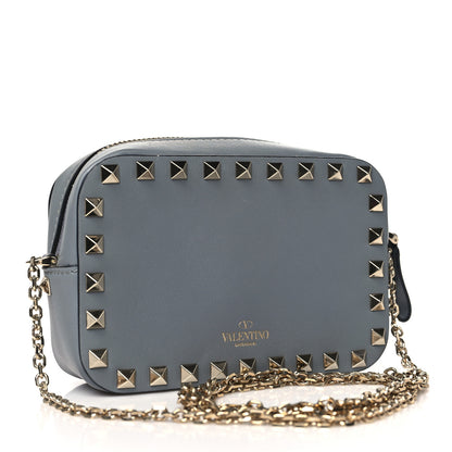 Valentino Garavani Calfskin Small Rockstud Chain Camera Crossbody Bag Light Stone 3 of 9