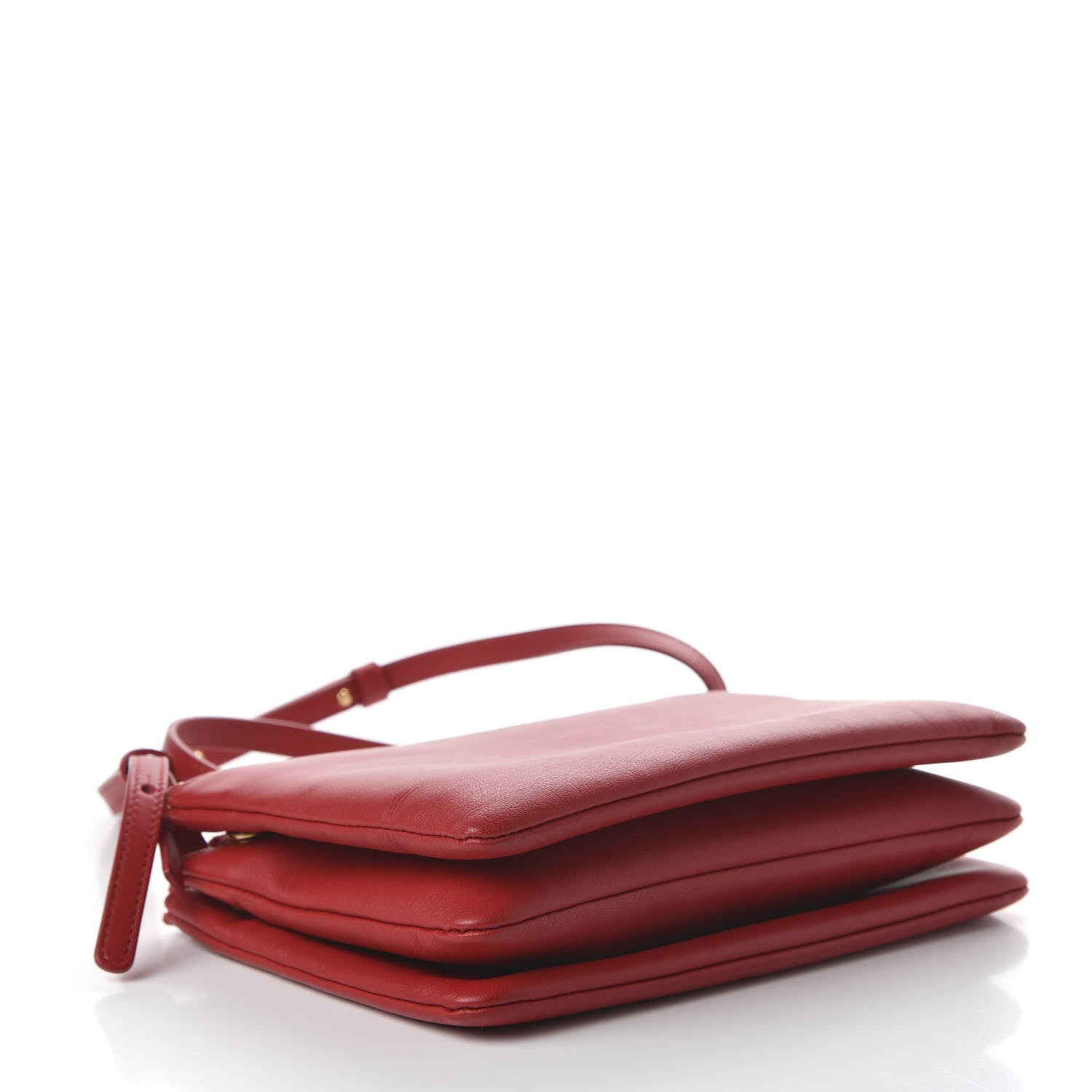 Celine Lambskin Small Trio Crossbody Bag Red 4 of 9