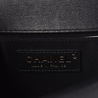 Chanel Calfskin Quilted Small Boy Top Handle Flap Black 6 of 12