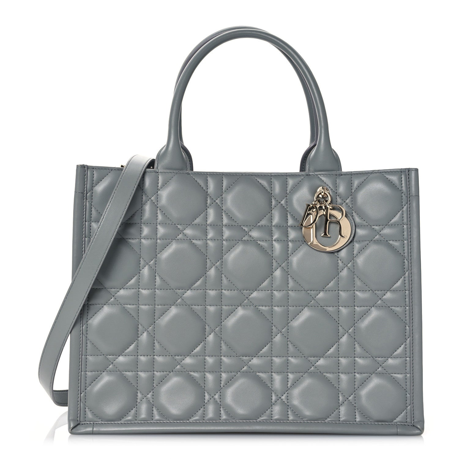 Christian Dior Calfskin Macrocannage Medium Book Tote Grey 1 of 14