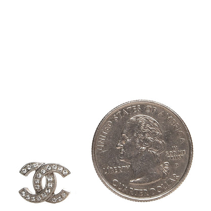 Chanel Crystal CC Earrings Silver 2 of 5