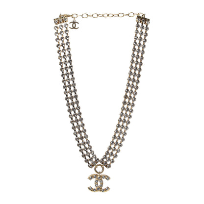 Chanel Crystal CC Choker Necklace Gold 3 of 6