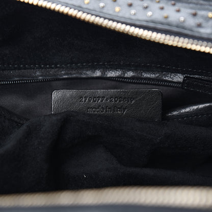 Saint Laurent Calfskin Rock Studded Easy Sac Black 6 of 11