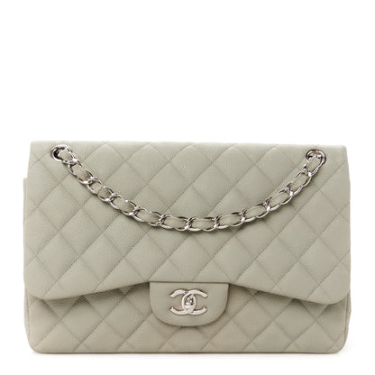 Chanel Caviar Quilted Jumbo Double Flap Grey 1 of 11