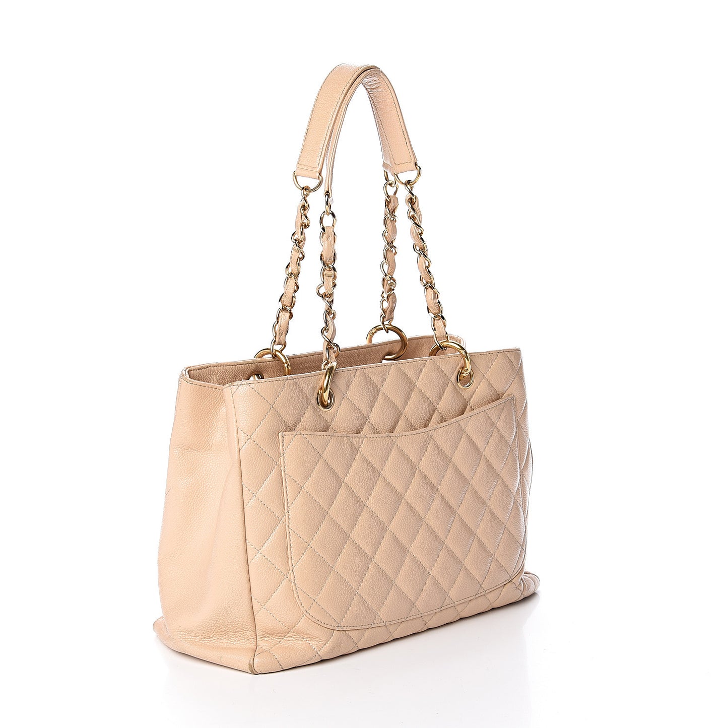 Caviar Quilted Grand Shopping Tote GST Beige
