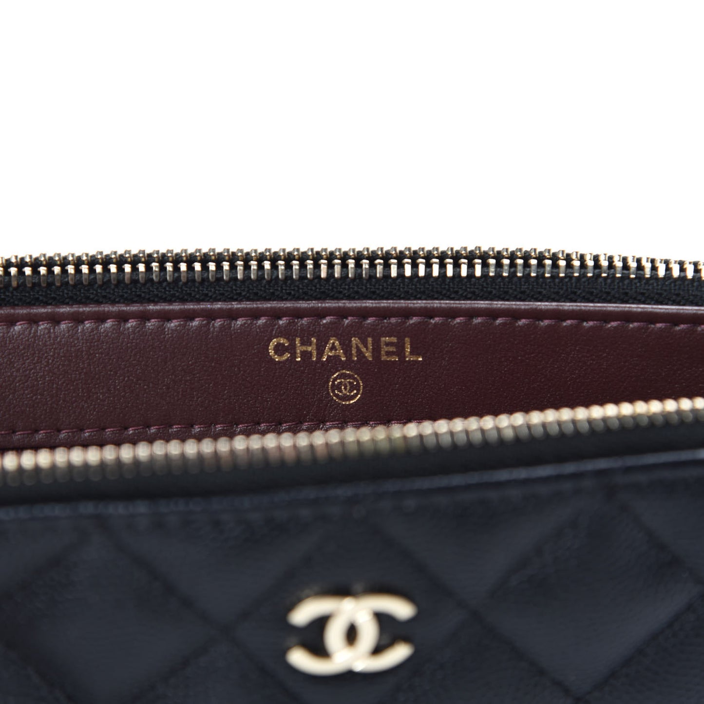 Caviar Quilted Small Clutch With Chain Black