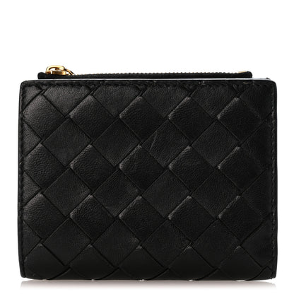 Bottega Veneta Nappa Intrecciato Medium Bi-Fold Zip Wallet Black 1 of 10