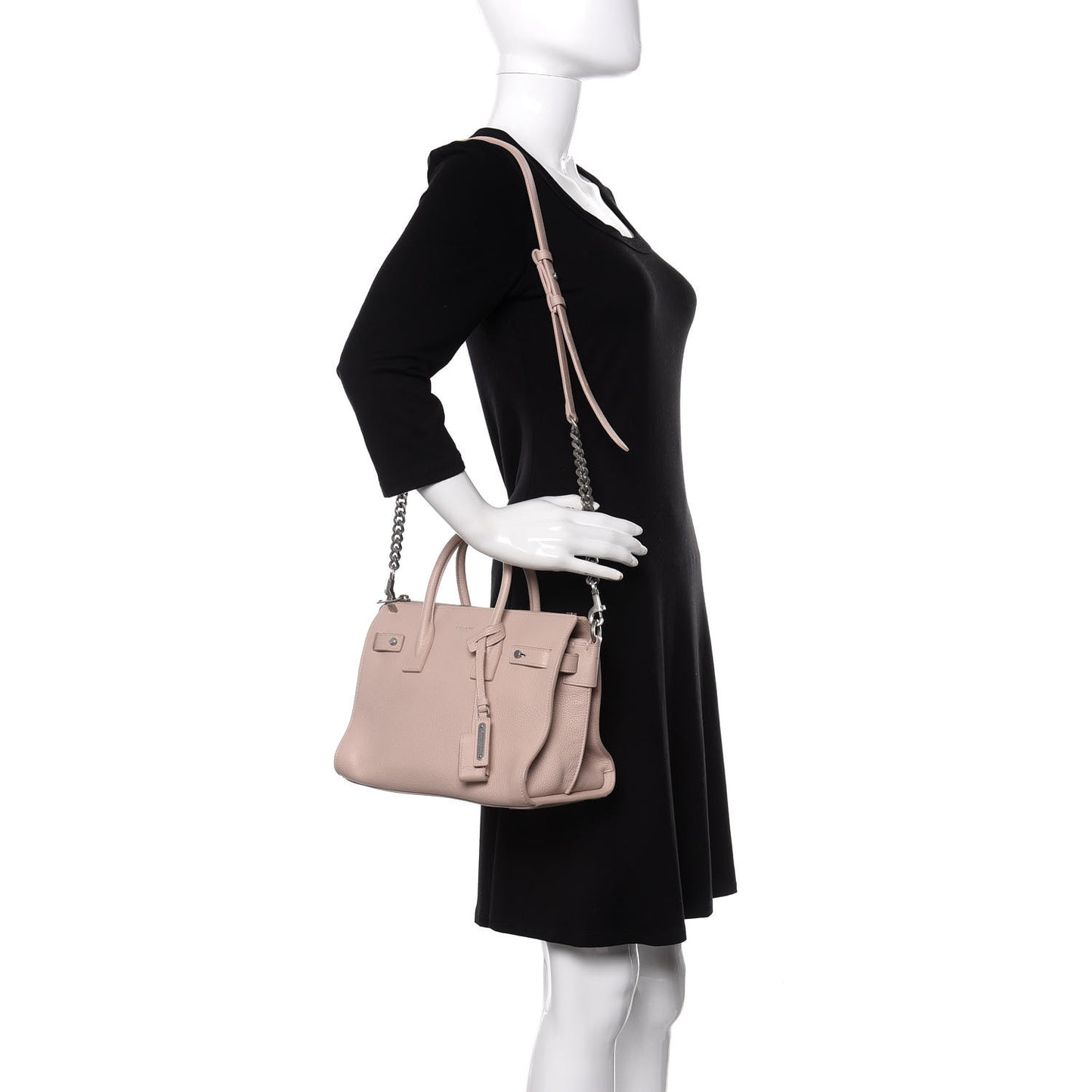 Grained Calfskin Baby Sac De Jour Souple Marble Pink