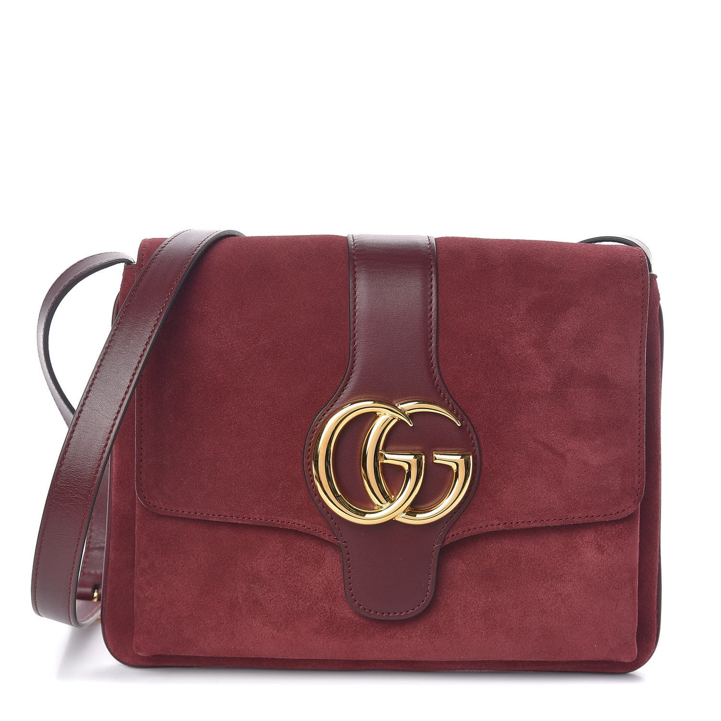 Suede Medium Arli Flap Shoulder Bag Vintage Bordeaux