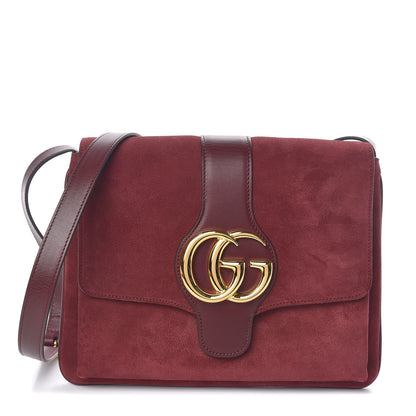 Gucci Suede Medium Arli Flap Shoulder Bag Vintage Bordeaux 1 of 10