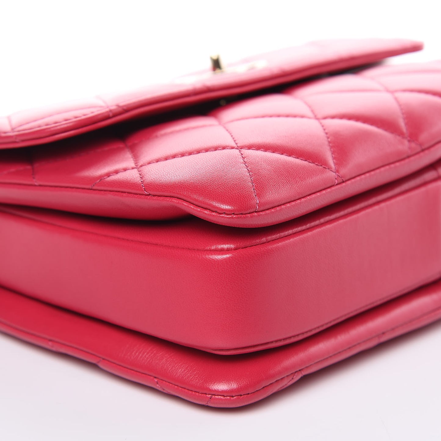 Lambskin Quilted Small Trendy CC Flap Dual Handle Bag Pink