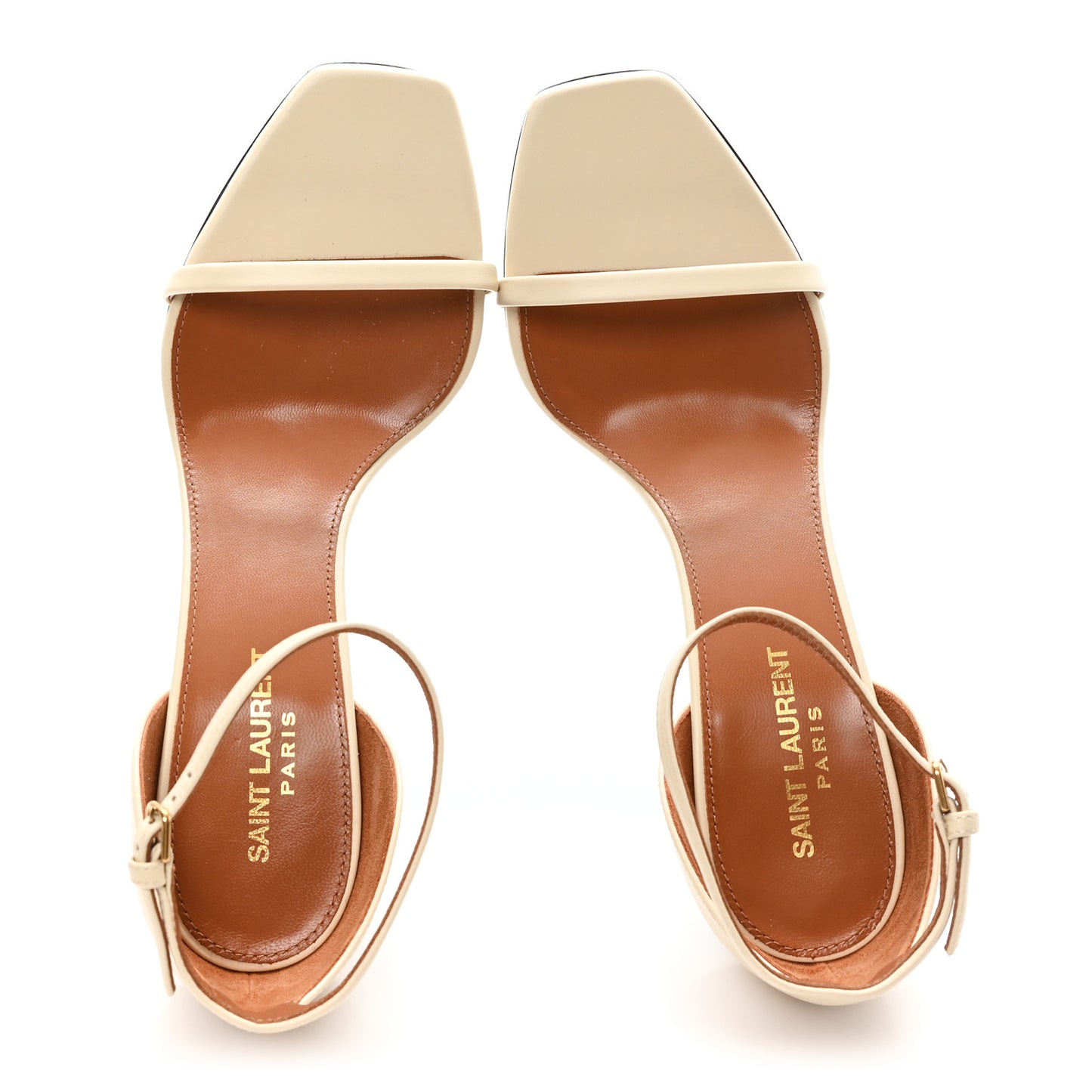Calfskin Opyum 85 Sandals 38.5 Light Bronze Real Beige
