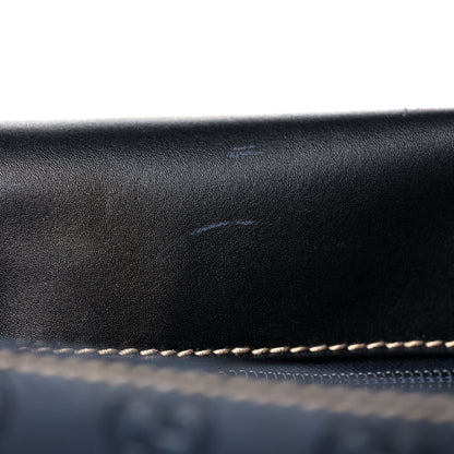 Gucci Guccissima Large Flap Messenger Bag Navy 11 of 13