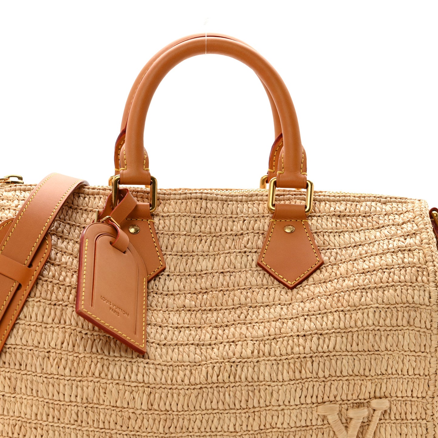 Raffia Speedy Bandouliere 30 Natural Tan
