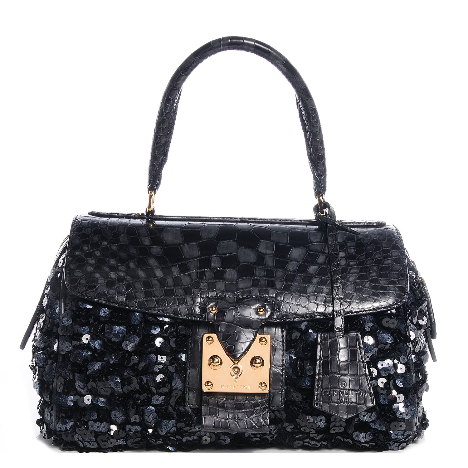 Louis Vuitton Damier Alligator Sequin Virtuose Carrousel Black 1 of 8