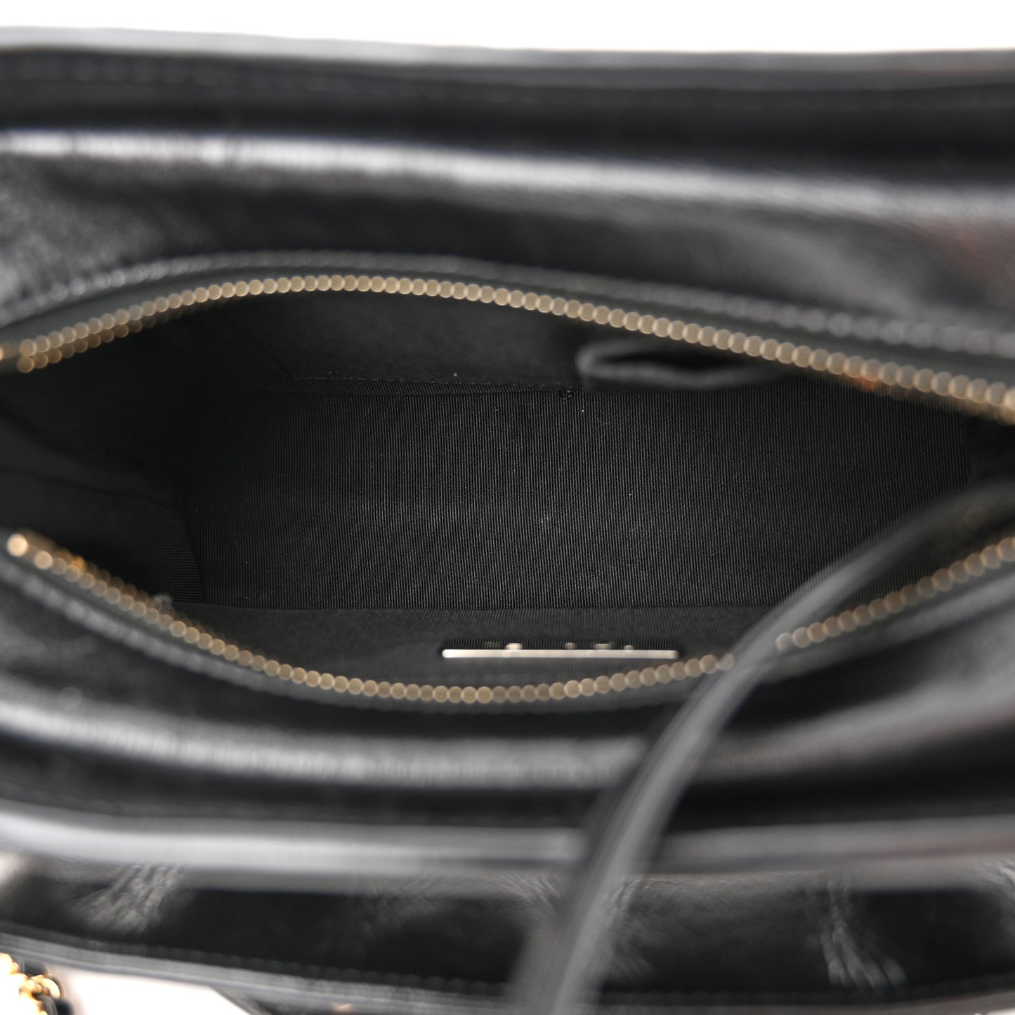 Calfskin Wool Felt Embossed Small Gabrielle Logo Hobo Black