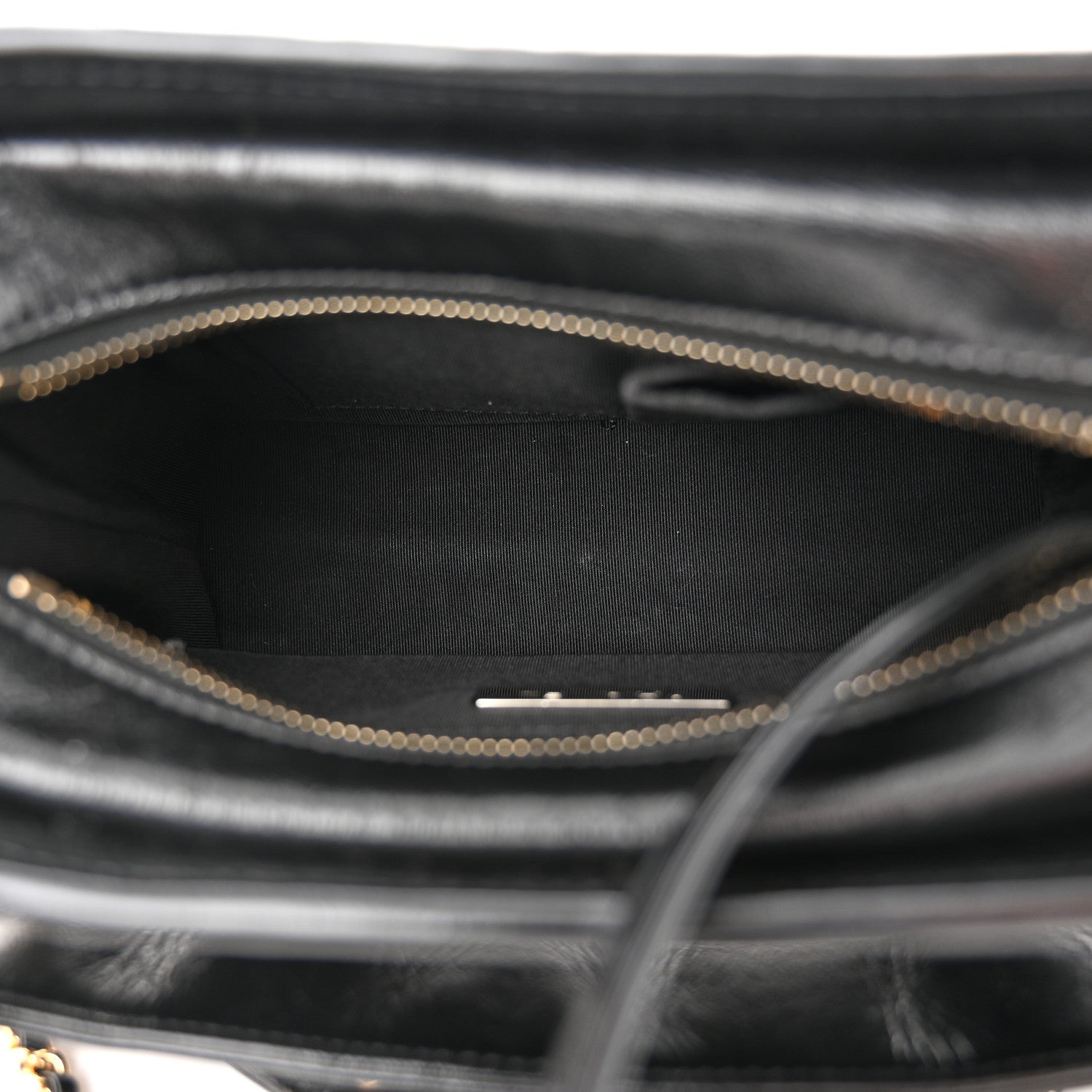 Chanel Calfskin Wool Felt Embossed Small Gabrielle Logo Hobo Black 5 of 10