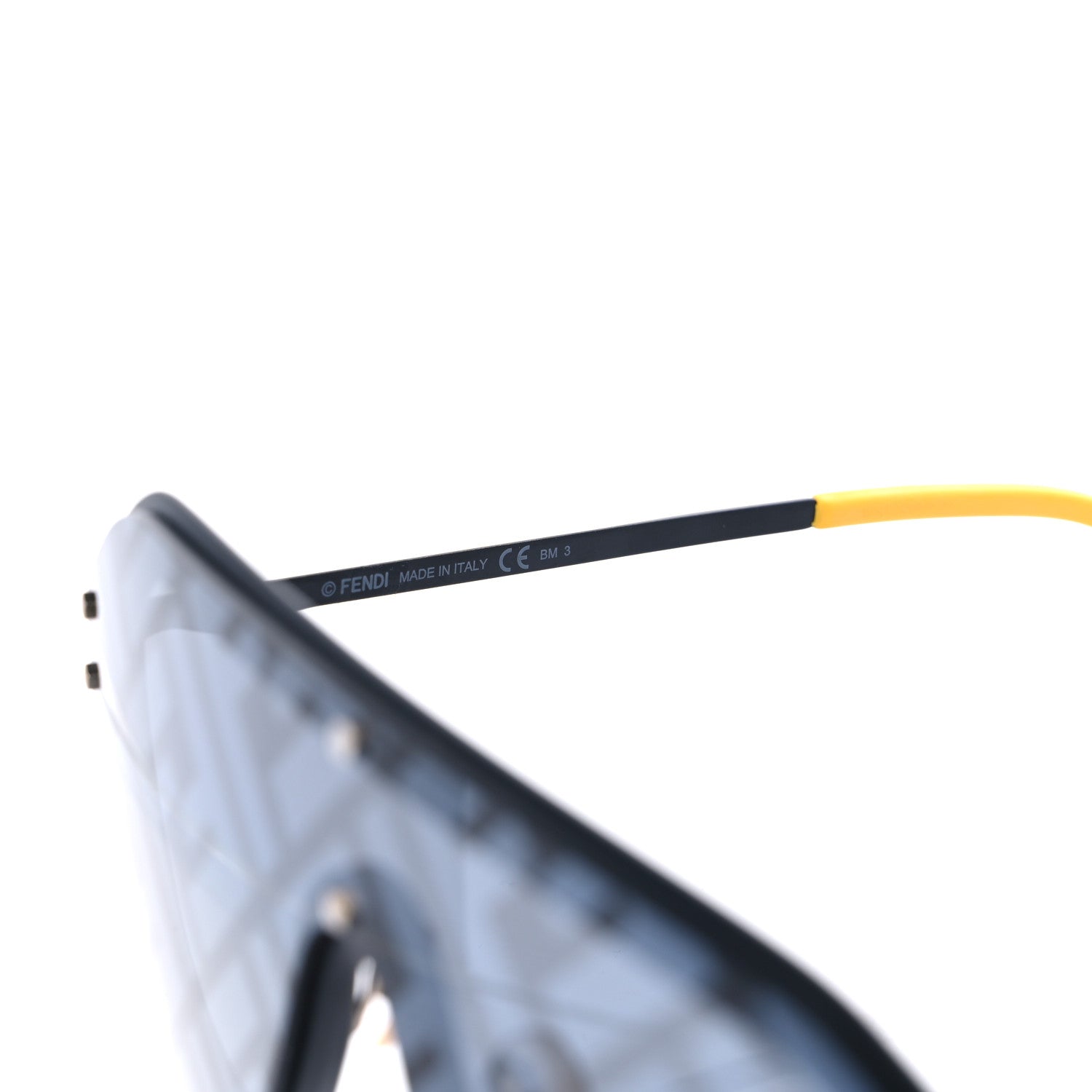 Fendi Rubber FF Fabulous Shield Sunglasses FF M0039/G/S Black Yellow 6 of 8