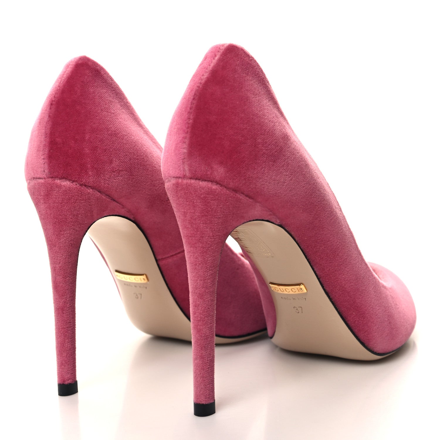 Gucci Velvet Removable Web Bow Pumps 37 Rasberry Rose 4 of 8
