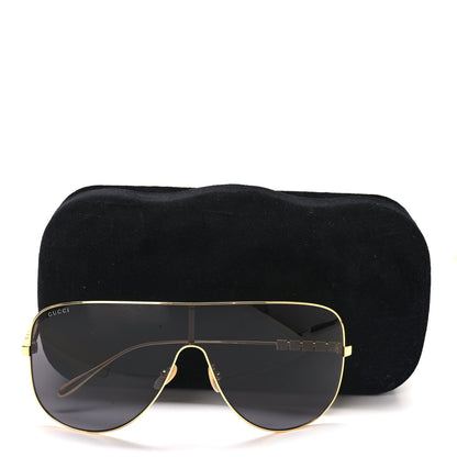 Gucci Metal Mask Sunglasses GG1436S Grey Gold 8 of 8