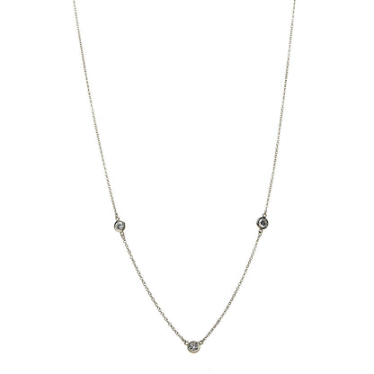 Tiffany 18K Yellow Gold 3 Station Diamonds by the Yard Necklace 1 of 6