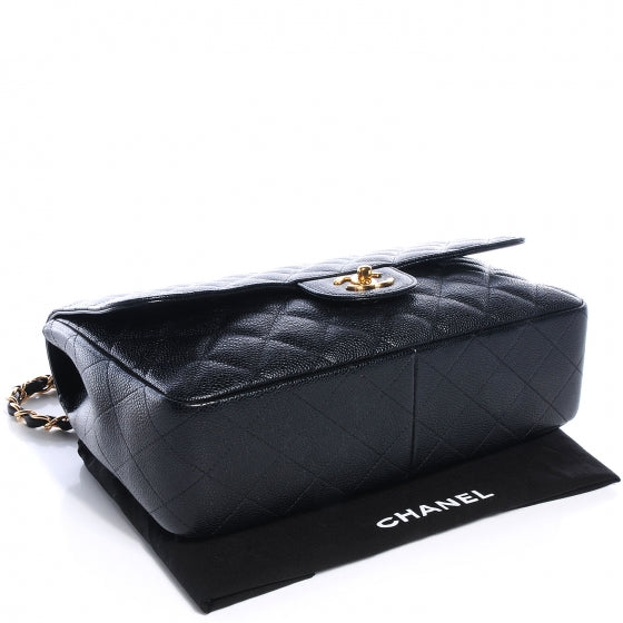 Caviar Jumbo Single Flap Black
