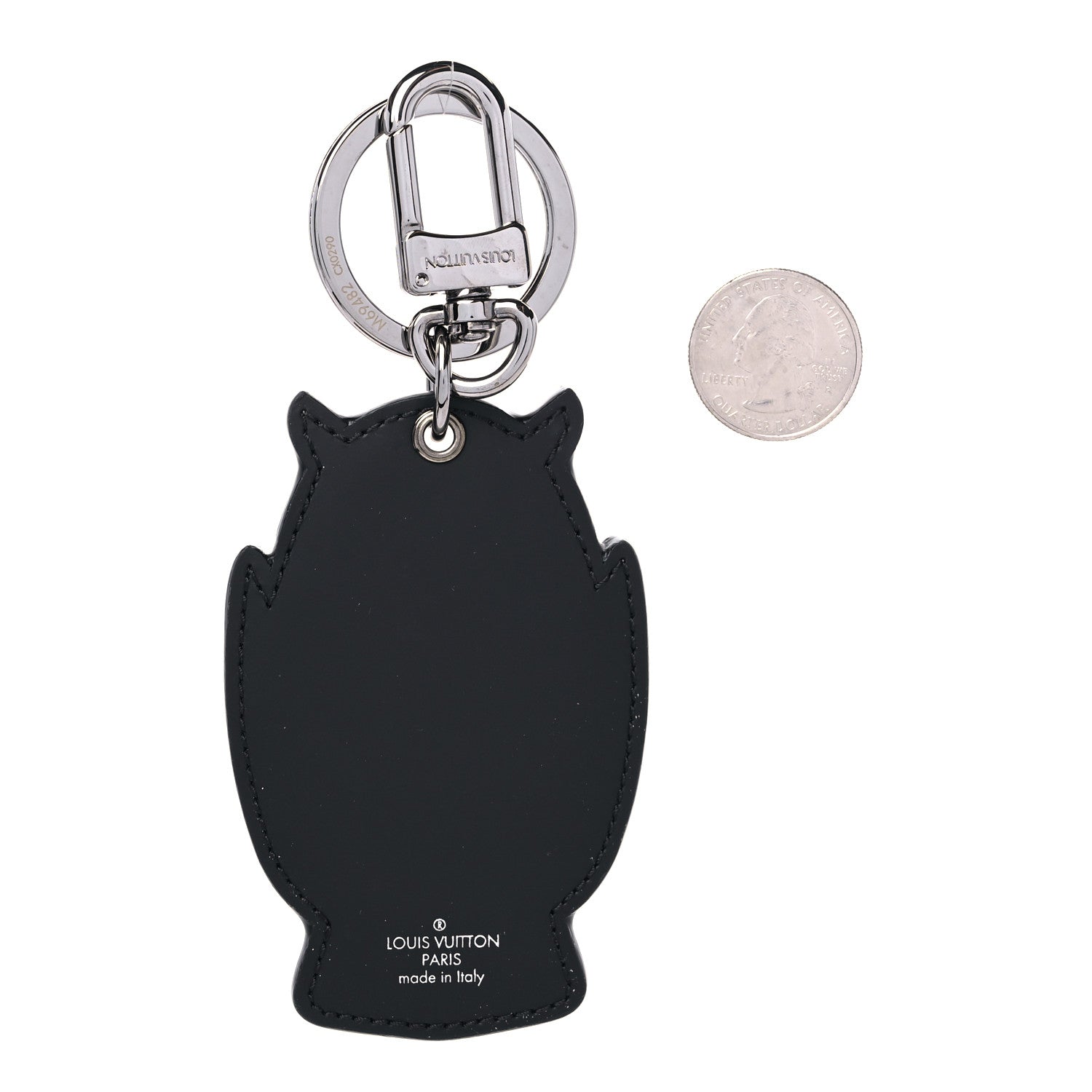 Louis Vuitton Calfskin Monogram Eclipse Owl Bag Charm Key Holder 2 of 3