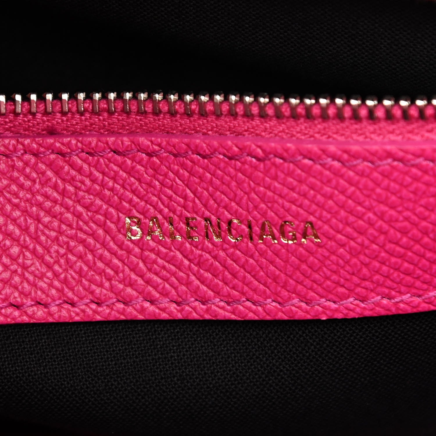 Balenciaga Signature Grained Calfskin Logo S Ville Top Handle Bag Fuchsia 6 of 14
