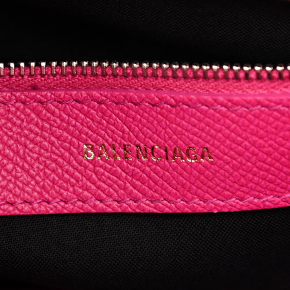 Balenciaga Signature Grained Calfskin Logo S Ville Top Handle Bag Fuchsia 6 of 14