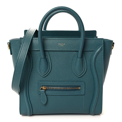 Celine Baby Drummed Calfskin Nano Prussian Blue 1 of 10