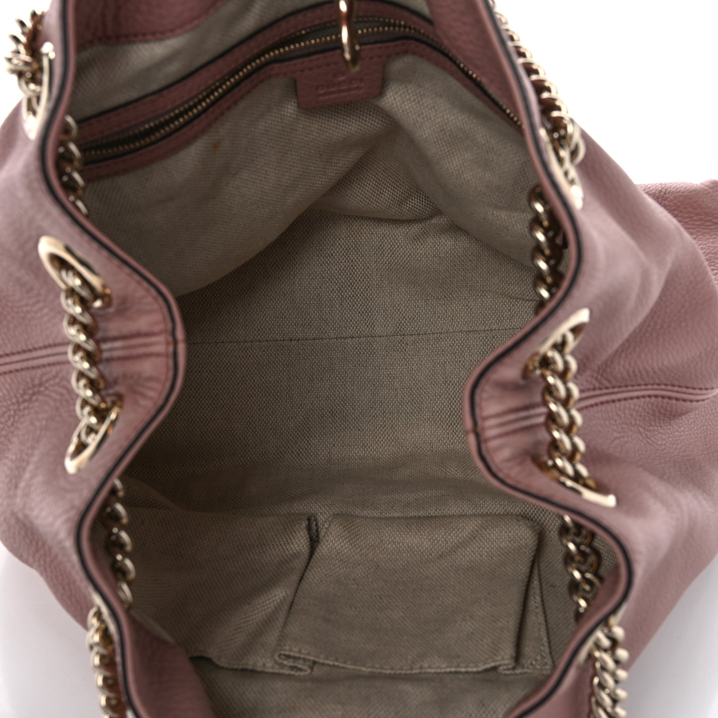 Pebbled Calfskin Medium Soho Chain Shoulder Bag Dark Cipria