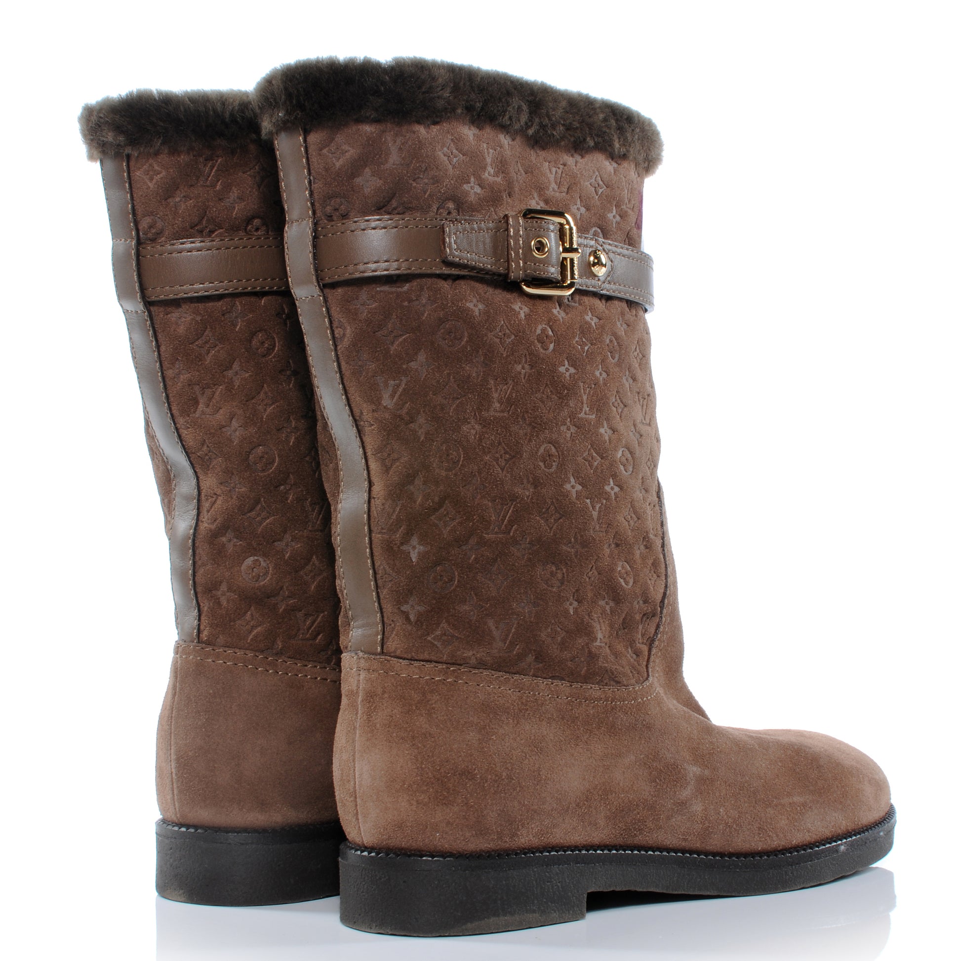 Louis Vuitton Suede Fur Wintry Boots 41 Brown 3 of 7