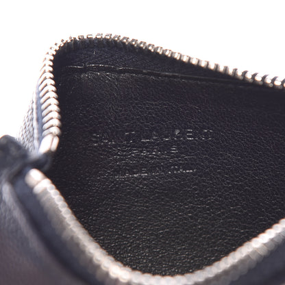 Saint Laurent Grained Calfskin 5 Fragments Zip Pouch Card Holder Deep Marine 6 of 10