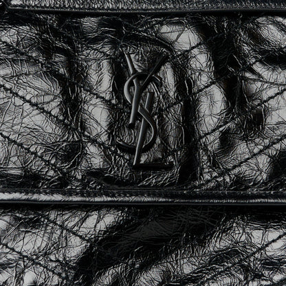 Saint Laurent Crinkled Calfskin Matelasse Monogram Medium Niki Chain Satchel Black 9 of 11