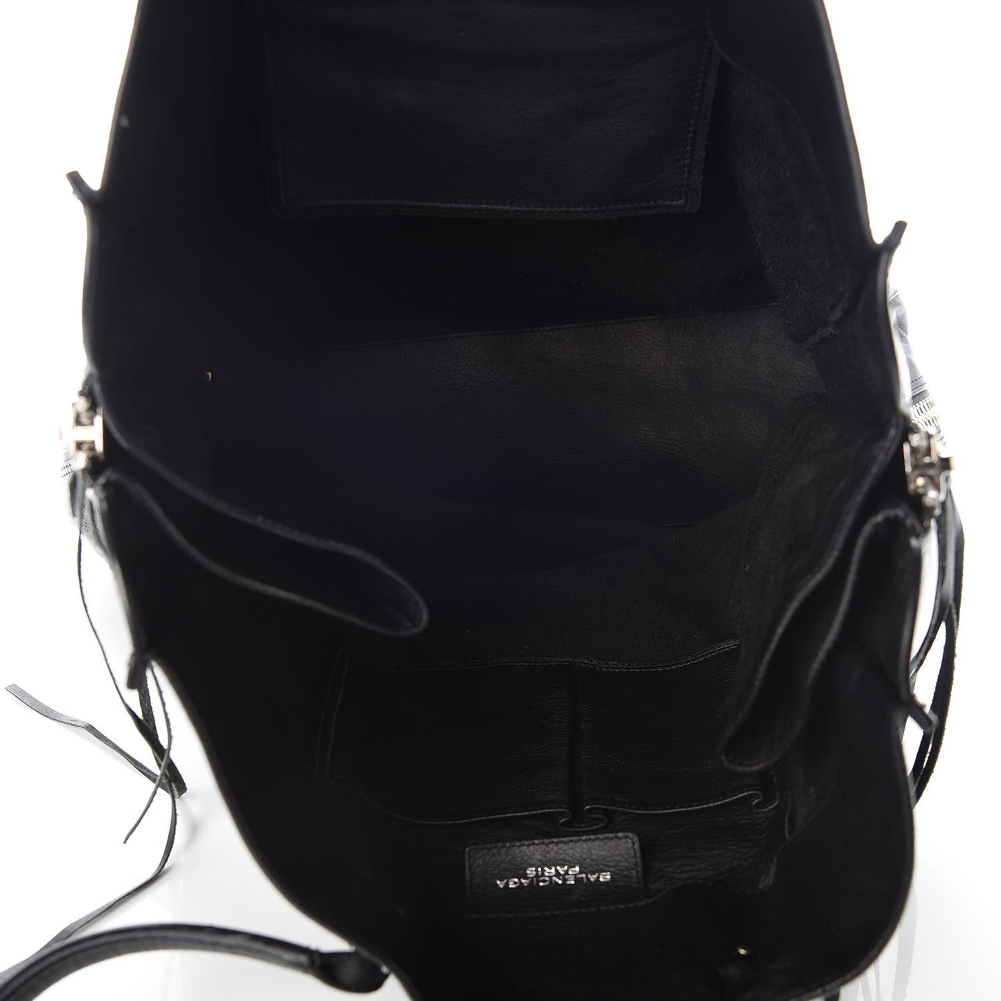 Calfskin Papier Ledger Zip Around Tote Black