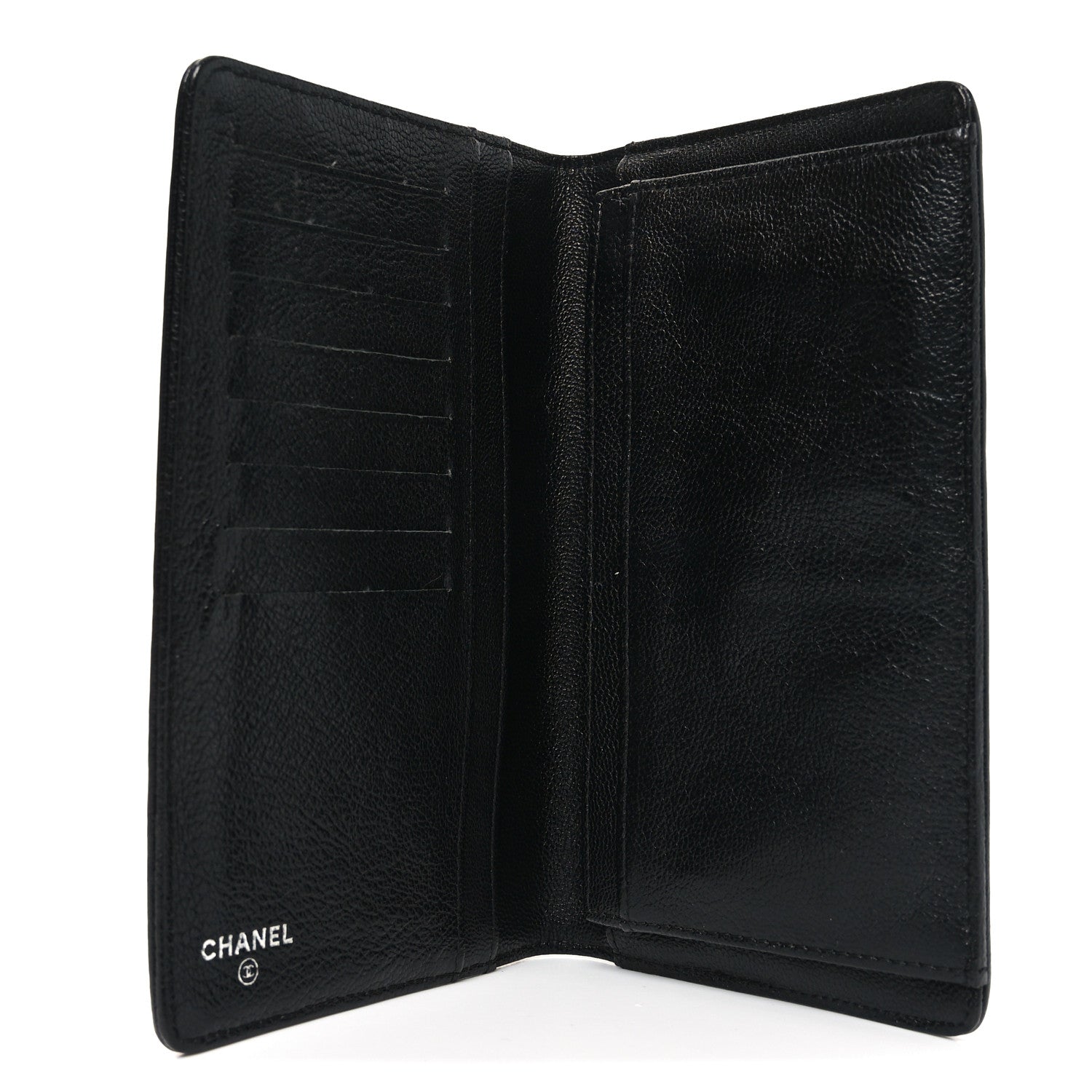 Chanel Metallic Calfskin Diamond Embossed Yen Wallet Grey 5 of 8