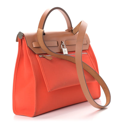 Hermes Vache Hunter Toile Herbag Zip 31 PM Capucine Fauve 4 of 21