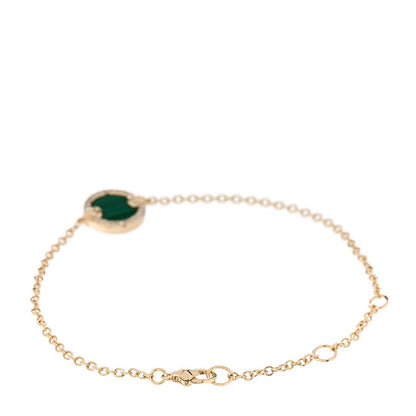 David Yurman 18K Yellow Gold Diamond Malachite Petite Elements Bracelet 3 of 5