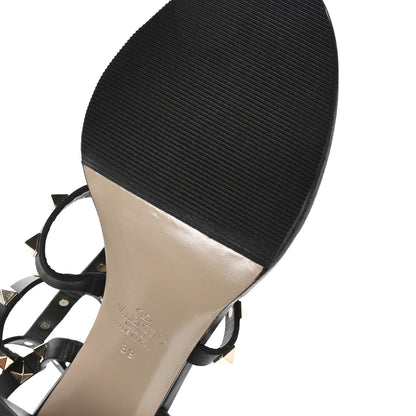 Valentino Garavani Calfskin Rockstud 60mm City Sandals 39 Black 7 of 8