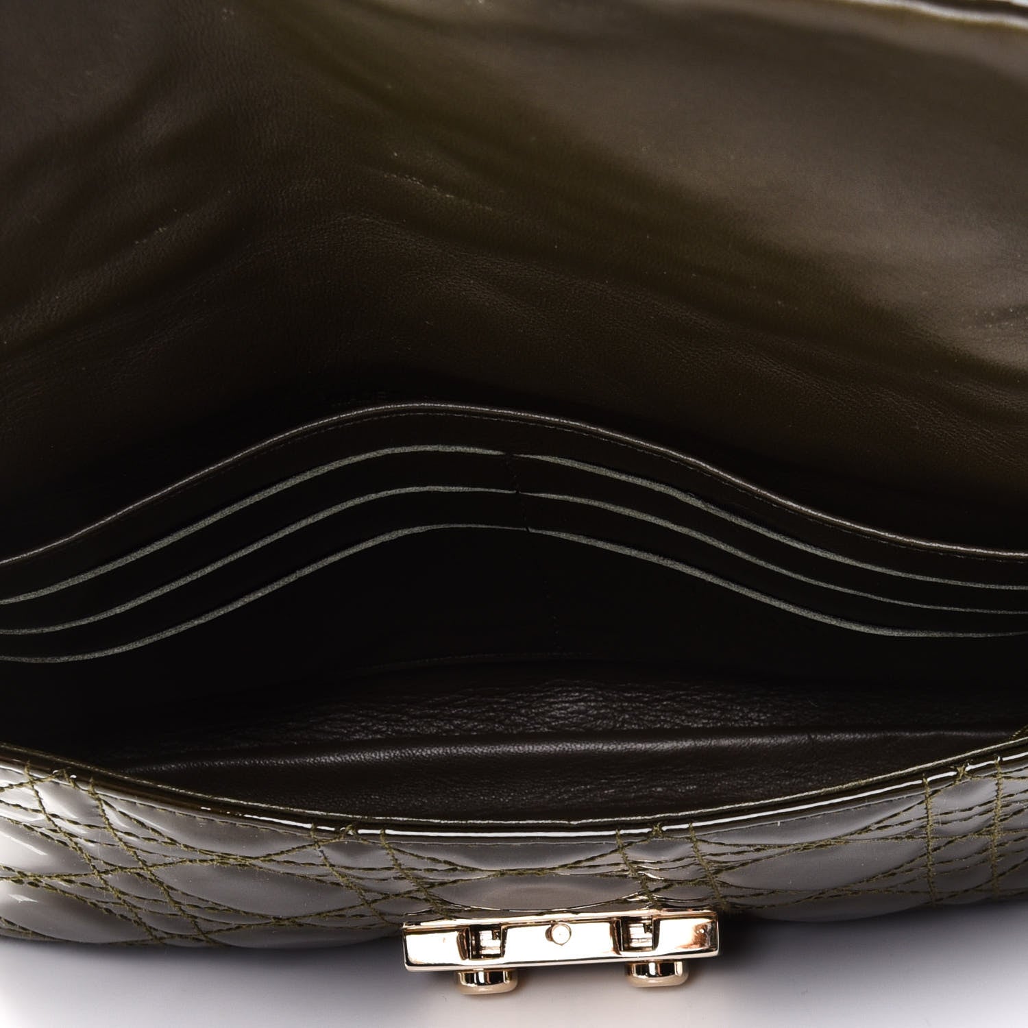 Christian Dior Patent Cannage New Lock Pouch Brown 5 of 11