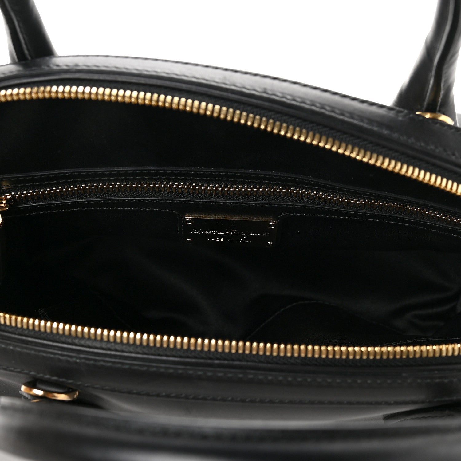 Salvatore Ferragamo Calfskin Fiamma Bag Black 5 of 8