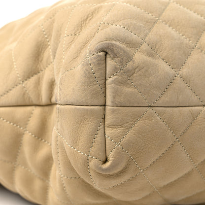 Saint Laurent Nubuck Suede Quilted Maxi Icare Shopping Tote Beige 9 of 14