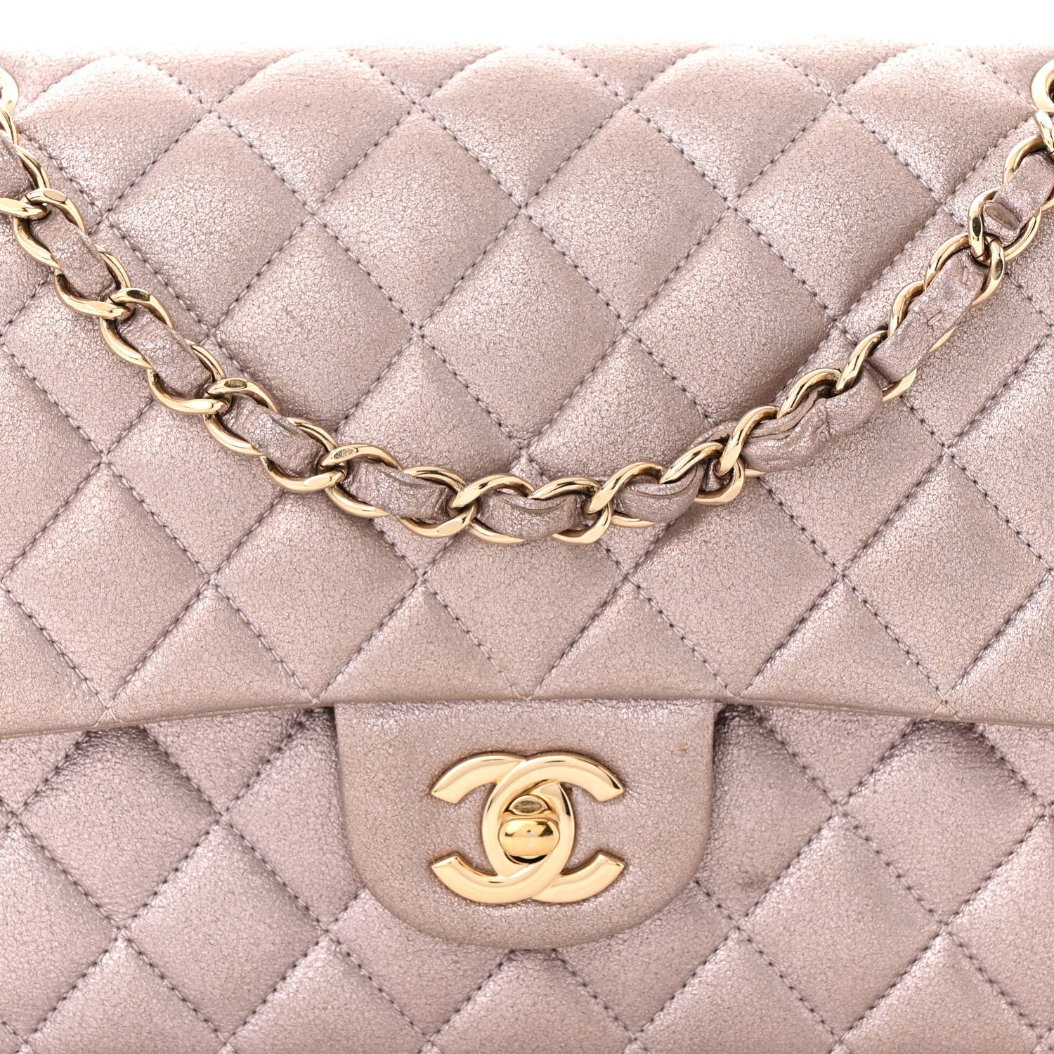 Chanel Iridescent Calfskin Quilted Medium Double Flap Light Pink 8 of 12