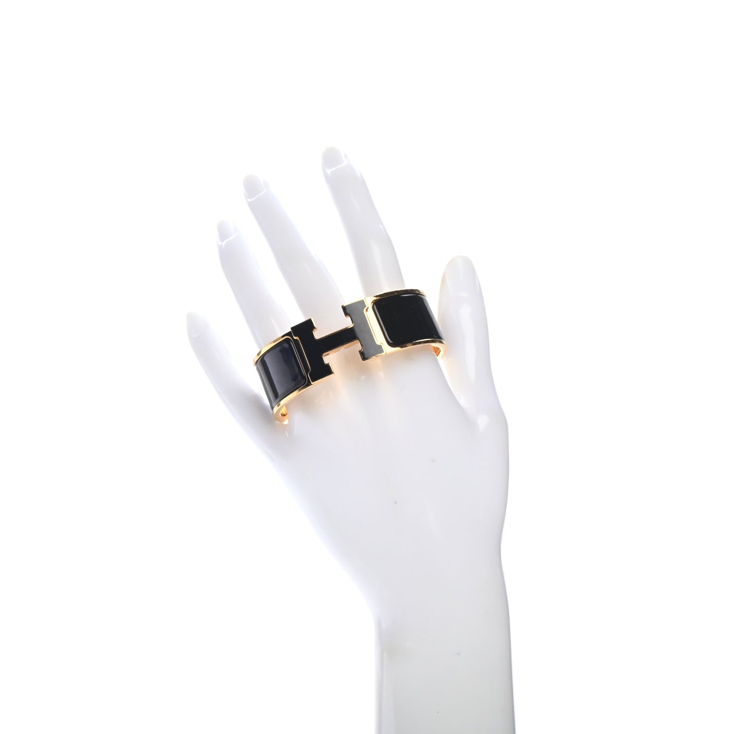 Enamel Wide Clic Clac H Bracelet PM Black