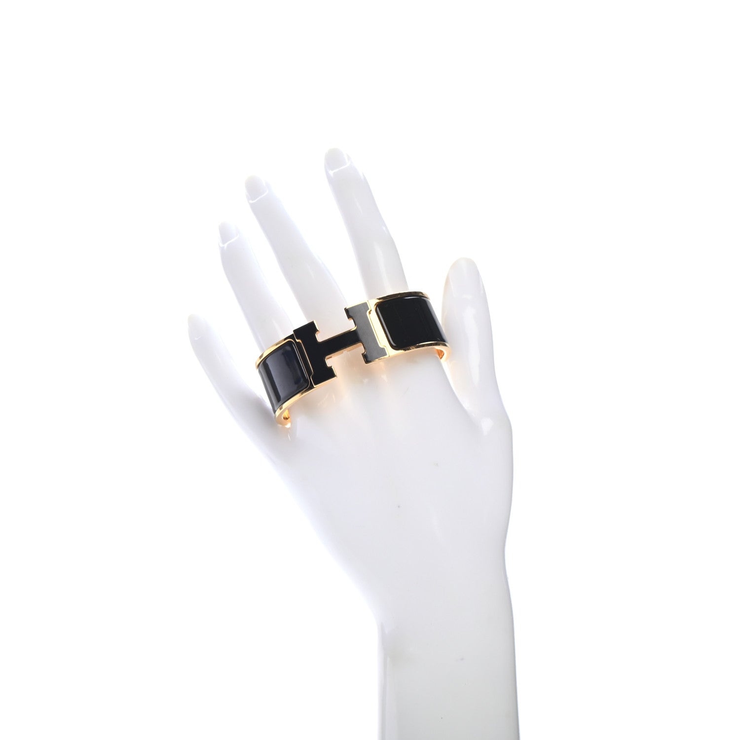 Hermes Enamel Wide Clic Clac H Bracelet PM Black 2 of 4