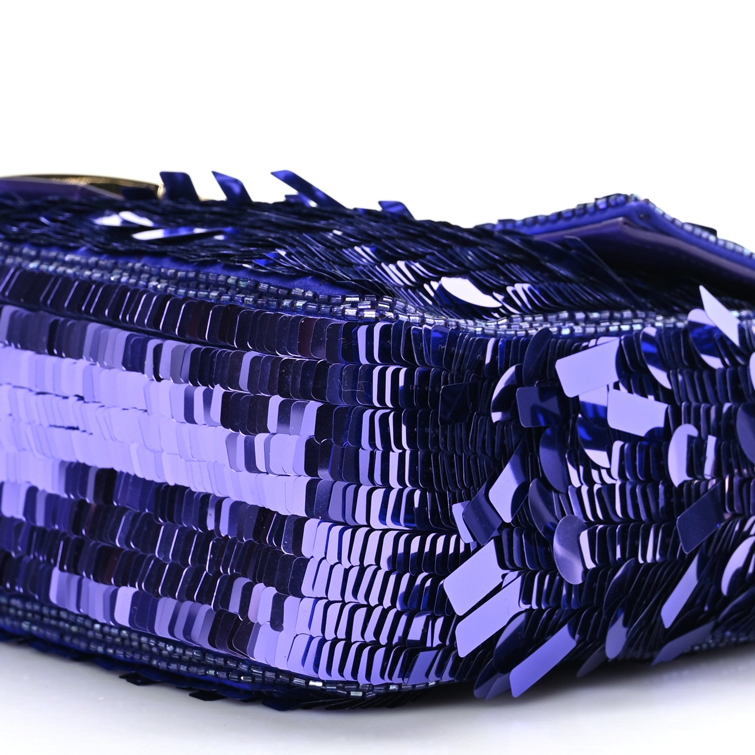 Fendi Sequin Paillettes Shiny Nappa Sex and the City Baguette Viola Purple Rain 8 of 8